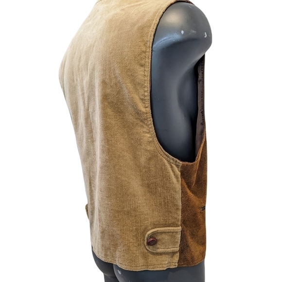 VINTAGE rusty brown suede waistcoat vest small - Picture 5 of 9